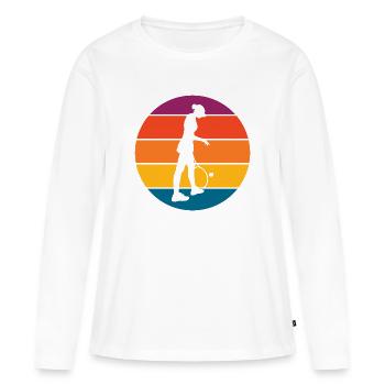 Tennis - Frauen Premium Bio Langarmshirt - Weiß - Vorne - Julia (174cm)