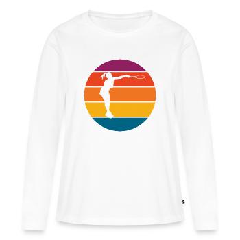 Tennis - Frauen Premium Bio Langarmshirt - Weiß - Vorne - Julia (174cm)