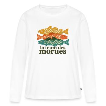 Tricolor geometric cod - Women's Premium Organic Long Sleeve Shirt - white - Front - Julia (174cm)