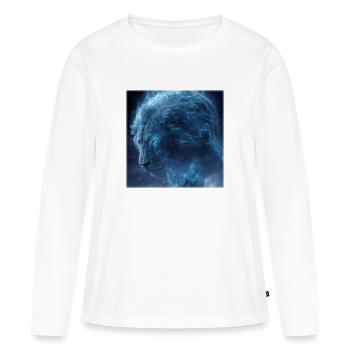Cosmic Lion Galaxy Stardust Motif - Women's Premium Organic Long Sleeve Shirt - white - Front - Julia (174cm)