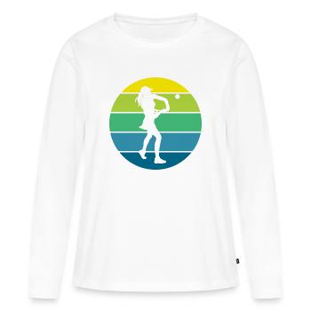 Tennis - Frauen Premium Bio Langarmshirt - Weiß - Vorne - Julia (174cm)