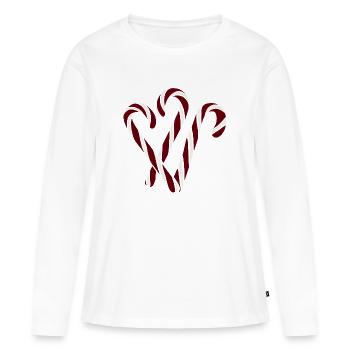 Zuckerstangen - Frauen Premium Bio Langarmshirt - Weiß - Vorne - Julia (174cm)