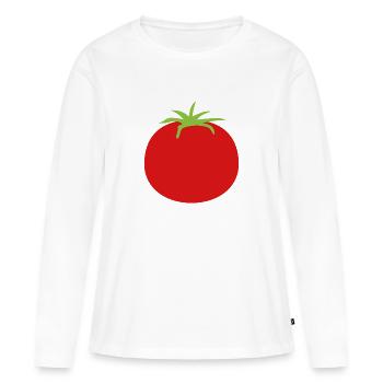 Tomate - Frauen Premium Bio Langarmshirt - Weiß - Vorne - Julia (174cm)