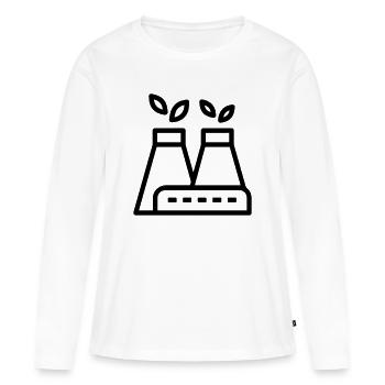 Umweltfreundliche Fabrik - Frauen Premium Bio Langarmshirt - Weiß - Vorne - Julia (174cm)