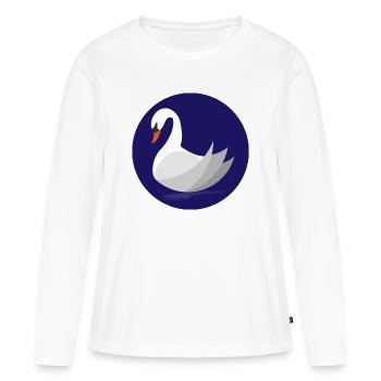Schwan - Frauen Premium Bio Langarmshirt - Weiß - Vorne - Julia (174cm)