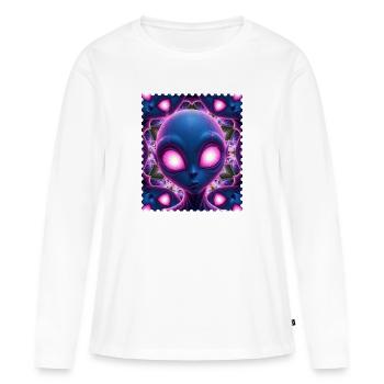 Kaléidoscope néonalie - T-shirt manches longues Premium bio Femme - blanc - Devant - Julia (174cm)