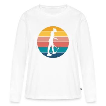 tennis - T-shirt manches longues Premium bio Femme - blanc - Devant - Julia (174cm)