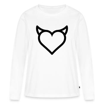 cœur démon - T-shirt manches longues Premium bio Femme - blanc - Devant - Julia (174cm)