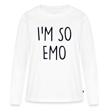 L’emo - T-shirt manches longues Premium bio Femme - blanc - Devant - Julia (174cm)