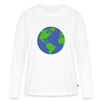 Planète Terre - T-shirt manches longues Premium bio Femme - blanc - Devant - Julia (174cm)