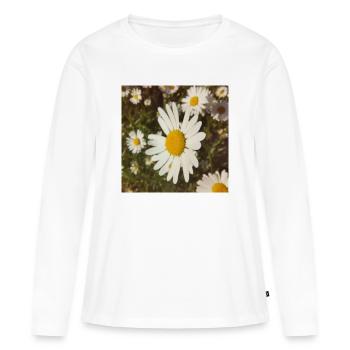 Gänseblümchen Sonnenlicht - Frauen Premium Bio Langarmshirt - Weiß - Vorne - Julia (174cm)
