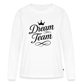 Équipe de rêve - T-shirt manches longues Premium bio Femme - blanc - Devant - Julia (174cm)