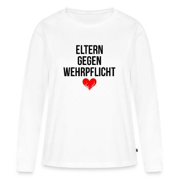 Des parents contre la conscription - T-shirt manches longues Premium bio Femme - blanc - Devant - Julia (174cm)