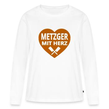 Metzger - Frauen Premium Bio Langarmshirt - Weiß - Vorne - Julia (174cm)