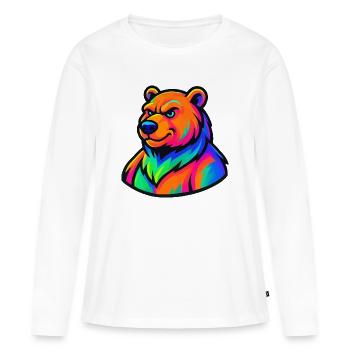 Dark Grizzly Bear - T-shirt manches longues Premium bio Femme - blanc - Devant - Julia (174cm)