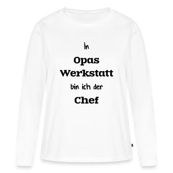 In grandpa's workshop - Women's Premium Organic Long Sleeve Shirt - white - Front - Julia (174cm)