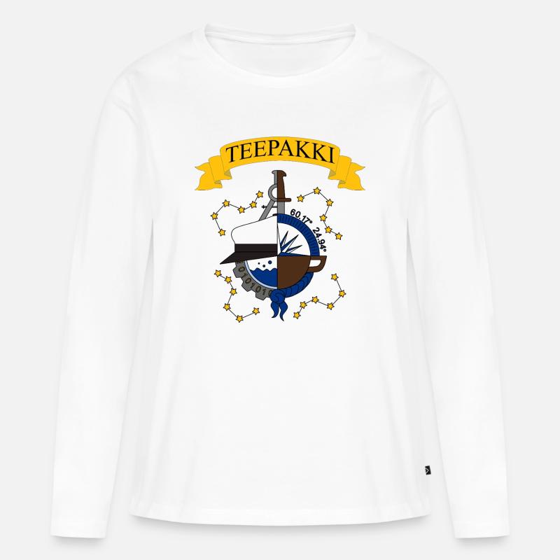 Teebeutel - Frauen Premium Bio Langarmshirt - Weiß