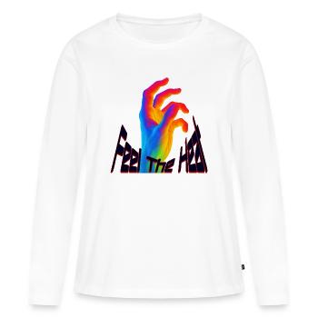 Ressens la chaleur - T-shirt manches longues Premium bio Femme - blanc - Devant - Julia (174cm)