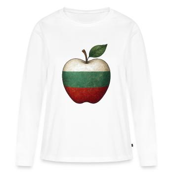 Bulgarie - T-shirt manches longues Premium bio Femme - blanc - Devant - Julia (174cm)