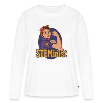 Rosie Power, STEMiniste, - T-shirt manches longues Premium bio Femme - blanc - Devant - Julia (174cm)