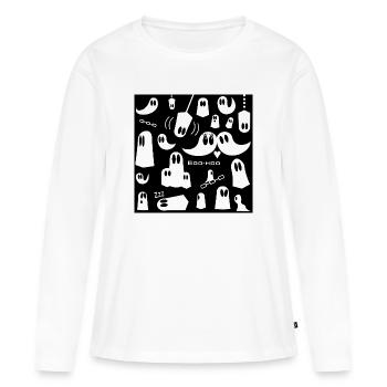 Fantômes - T-shirt manches longues Premium bio Femme - blanc - Devant - Julia (174cm)