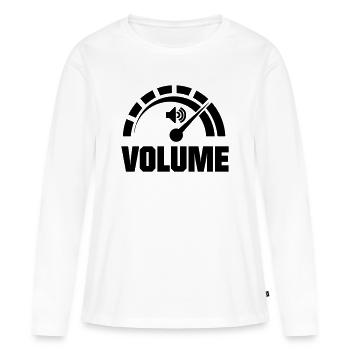Pointeur du bouton de volume - T-shirt manches longues Premium bio Femme - blanc - Devant - Julia (174cm)