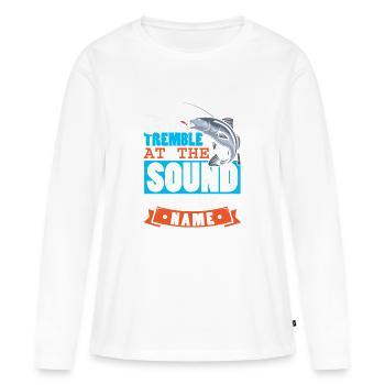 Pêcheurs Pêcheurs Pêcheurs Pêcheurs Pêcheurs Sportifs - T-shirt manches longues Premium bio Femme - blanc - Devant - Julia (174cm)