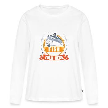 Pêcheurs Pêcheurs Pêcheurs Pêcheurs Pêcheurs Sportifs - T-shirt manches longues Premium bio Femme - blanc - Devant - Julia (174cm)