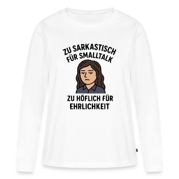 Trop poli, trop honnête - diction comique pour les femmes - T-shirt manches longues Premium bio Femme - blanc - Devant - Julia (174cm)