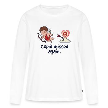 Cupid verpasst wieder lustige Anti-Valentine-Single - Frauen Premium Bio Langarmshirt - Weiß - Vorne - Julia (174cm)