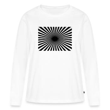 Hypnotisch zentrierte radiale Strahlen - Frauen Premium Bio Langarmshirt - Weiß - Vorne - Julia (174cm)