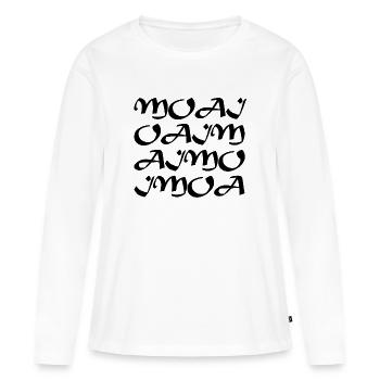 Célèbre tétragrammaton MOAI par Shakespeare - T-shirt manches longues Premium bio Femme - blanc - Devant - Julia (174cm)