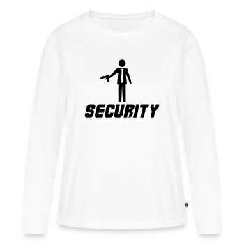 Sécurité - T-shirt manches longues Premium bio Femme - blanc - Devant - Julia (174cm)