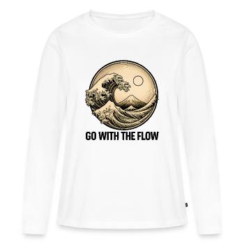 Whispers of the Sea – Abstrakte Meereslandschaft - Frauen Premium Bio Langarmshirt - Weiß - Vorne - Julia (174cm)