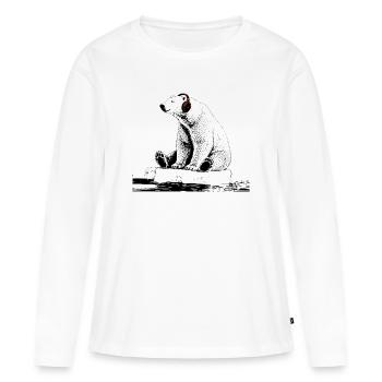 Rythmes arctiques - T-shirt manches longues Premium bio Femme - blanc - Devant - Julia (174cm)