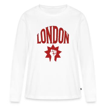 Londres - T-shirt manches longues Premium bio Femme - blanc - Devant - Julia (174cm)