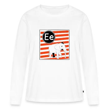 E for Elephant Letters for Learning to Read - Women's Premium Organic Long Sleeve Shirt - white - Front - Julia (174cm)