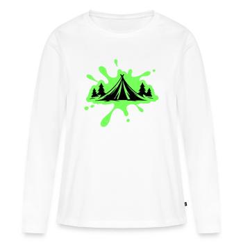 Masses de nature de tente de camping - T-shirt manches longues Premium bio Femme - blanc - Devant - Julia (174cm)