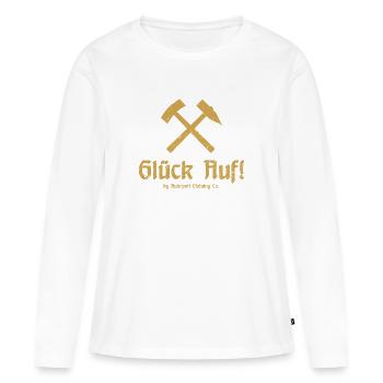Bonne chance! - Ruhrpott - Zeche - Zollverein - T-shirt manches longues Premium bio Femme - blanc - Devant - Julia (174cm)