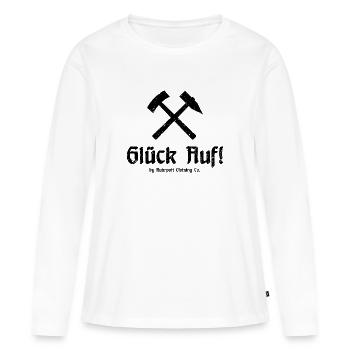Bonne chance! - Ruhrpott - Zeche - Zollverein - T-shirt manches longues Premium bio Femme - blanc - Devant - Julia (174cm)