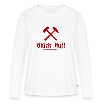 Bonne chance! - Ruhrpott - Zeche - Zollverein - T-shirt manches longues Premium bio Femme - blanc - Devant - Julia (174cm)