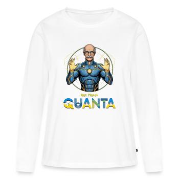 Quanta Planck Superhéros - T-shirt manches longues Premium bio Femme - blanc - Devant - Julia (174cm)