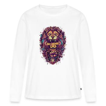 Graffiti de lion avec No More Lies - T-shirt manches longues Premium bio Femme - blanc - Devant - Julia (174cm)