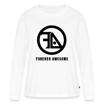 Toujours Terrible Noir - T-shirt manches longues Premium bio Femme - blanc - Devant - Julia (174cm)