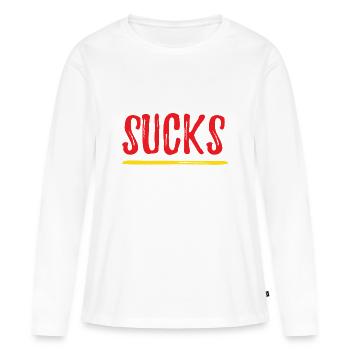 Ne pas courir, c’est nul - T-shirt manches longues Premium bio Femme - blanc - Devant - Julia (174cm)