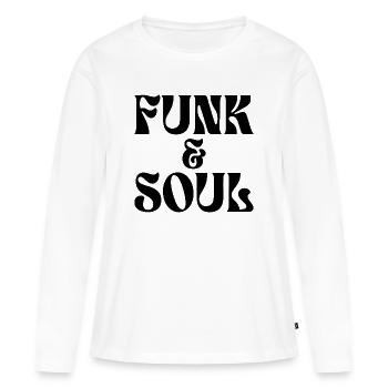 Funk- und Soulmusik - Frauen Premium Bio Langarmshirt - Weiß - Vorne - Julia (174cm)