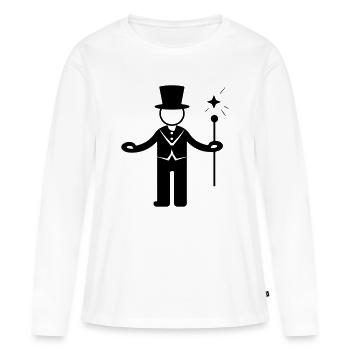 Cirque Magicien Magicien - T-shirt manches longues Premium bio Femme - blanc - Devant - Julia (174cm)