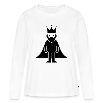 Roi Majesté - T-shirt manches longues Premium bio Femme - blanc - Devant - Julia (174cm)