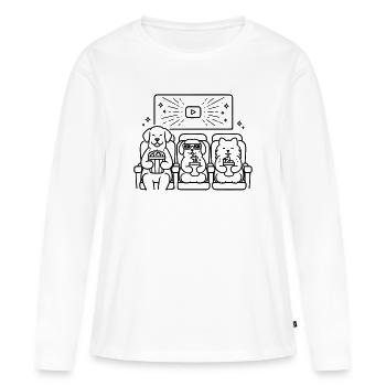 Cinéma de chiens Chiens au cinéma - T-shirt manches longues Premium bio Femme - blanc - Devant - Julia (174cm)