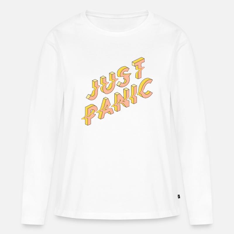 Just Basic 3D Retro Typo - Women's Premium Organic Long Sleeve Shirt - white
